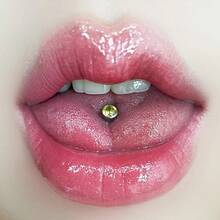 Comfort Formula F136 Titanium Alloy Tongue Stud, Multi-Color Internal Thread Tongue Ring, Non-Fading Piercing Jewelry, Suitable For Halloween, Christmas And Daily Wear - White - View 4