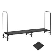 Estante para Leña Resistente para Interiores y Exteriores, Soporte de Acero con Funda Impermeable y Cremallera Protectora Incluida, Ideal para Chimenea, Patio y Jardín, Color Negro - Negro - Ver 6