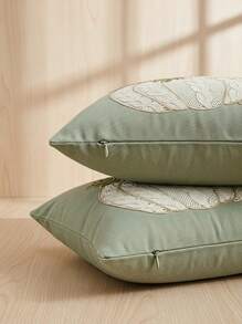 Cirelle 1pc Green Pumpkin Embroidered Decorative Pillow Cover, 17.7*17.7inch, Suitable For Indoor Decor, All Season Throw Pillow Cover, Pillow Insert Not Included - Green - View 11
