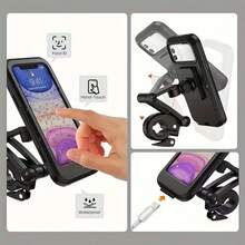 1PC Motorcycle Phone Holder, ABS Material, Telescopic, Suitable For Bicycle And Electric Scooter Navigation - Black - View 3