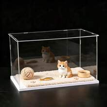 1pc Premium Transparent Acrylic Display Case - A Chic Collectible Storage Solution, Detachable Acrylic Display Box, Transparent Dust-Proof Display Case, Perfect For Placing Small Figurines, Action Figures, Collectibles, Etc., Available In Multiple Sizes, With White Base, Excellent Transparency, Dust-Proof And Durable - White - View 4