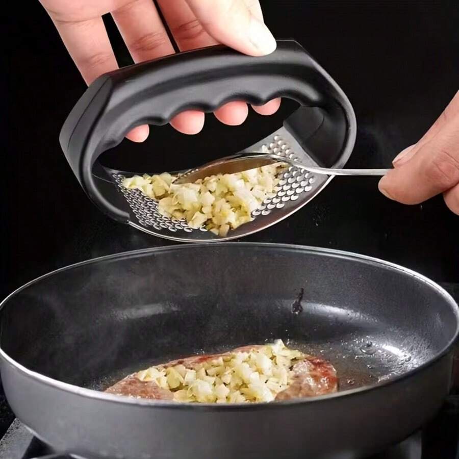 1入組不銹鋼壓蒜器 - 黑色 - 查看 1