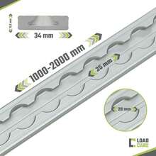 1x LoadCare Airline Rail Square Anodised 2m Undrilled- - A - Übersicht 2