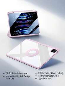 磁吸保護殼，相容 iPad Air 8 (M4) 11" 13" 2026、10th 10.9、Air 11 M2 2024、Air 4/5 10.9、Pro 11 12.9 吋，相容 iPad Mini 6 10.2、9th 8th 7th Gen，720° 旋轉可拆卸式背蓋 - 粉色 - 查看 4
