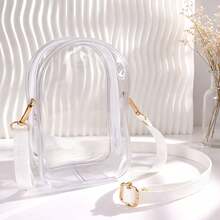 Clear Crossbody Bag, Transparent Doll Display & Dustproof Storage Bag With Adjustable Shoulder Strap, Portable Organizer For Phone,Small Items - Multicolor - View 7