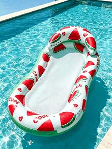 1pc Inflatable Water Float, Lemon And Watermelon Elements, PVC Material, Adult With Pillow Mesh, Inflatable Style, Water Float, Pool Float, Water Hammock, Water Lounge Chair, Outdoor Pool, Beach, Lake Vacation, Sunbathing, Party Water Play, 2026 Summer Viral Hot Item, Outdoor Cooling Gadget - Multicolor - View 2