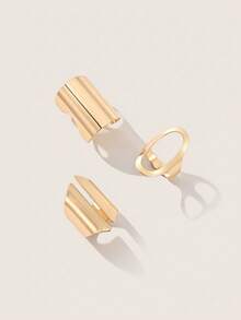 Valisandre 1 Set European & American Design Geometric Exaggerated Punk Style Retro Elegant Women Ring Set - Yellow Gold - View 6
