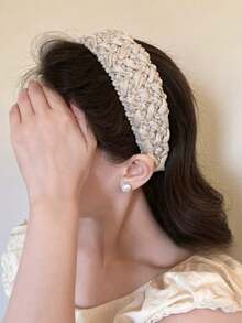 1pc Women's Bohemian Style French Elegant Soft Versatile Wide Headband, Suitable For Daily Wear, Home, School, Beach Vacation, Work Commute, Party, Holiday, Birthday Gift - Multicolor - View 5