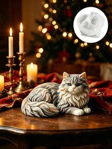 Realistic Ragdoll Cat Mold Suitable For DIY Resin Crafts, Plaster & WaxLying Long-Haired Kitten Shape With Detailed Body For Candle Making,Epoxy Resin Desktop Ornament, Handmade Molds For Hobbyists - Cat Mold - View 5
