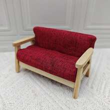 Miniature Realistic Double Sofa Model, Miniature Living Room Scene Prop Model Accessory, Pocket Scene DIY Decoration, Collectible Gift For Hobbyists And Enthusiasts - Multicolor - View 10