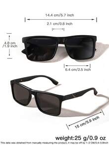 1 PC Men's Modern Simple Square Fashion Glasses PC Material Frame Polarized Lens Casual Chic Lightweight For Daily Street Travel Look With Glasses Box - Multicolor - View 10