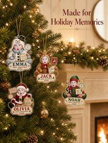 Personalized Name Christmas Tree Ornament, Custom Photo Holiday Hanging Decor With Baby Portrait, First Christmas Keepsake For Families, Acrylic Ornament For Mantel And Tree Display, Gift For New Parents, Grandparents And Christmas Celebrations - Multi-color - View 6