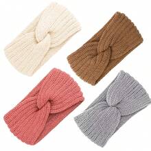 4pcs Knitted Headbands, Warm Woolen Hairbands For Autumn/Winter, Windproof Headbands - Multicolor - View 2