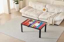 Black Glass Coffee Table, Small Tea Table, Glass Sofa Table With Metal Legs - Black - View 3