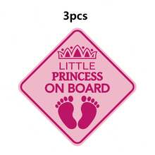1/3/5pcs Car Stickers, Little Princess On Car, Princess Car Logo, Princess Car Window Decal, Cute Pink Stickers, Suitable For Girls (A/B Optional) - Multicolor - View 14