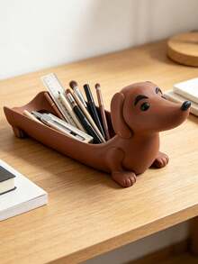 Dachshund Shaped Decorative Tray, Desktop Decor, Home Decor, Dachshund Shaped Decorative Tray, Key Storage Rack, Makeup Brush Storage Rack, Bathroom Drainage Decor, Stationery Storage Tray - Multicolor - View 5