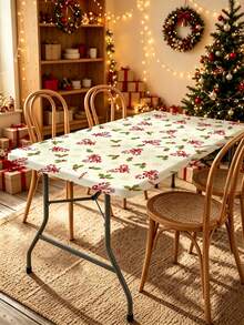 1pc Christmas Element Elastic Band, Rectangular Design, Anti-Slip Elastic, Waterproof, Oil-Resistant, Scratch-Resistant, Suitable For Dining Table, Folding Table, Kitchen, Party, Picnic, Camping And Home Decor. - Multicolor - View 4