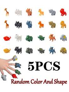 5pcs/3pcs/1pc Children's Finger Biting Animal Farm Toy Set, Finger Biting Farm Animal Keychain, Realistic Animal Model, Develop Hand-Eye Coordination And Sensory Exploration Skills, An Interesting Interactive New Year, Christmas And Birthday Gift For Kids - Multicolor - View 12