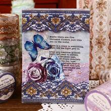 Retro Story Washi Tape, Floral Ribbon Collection Series, Irregular Vintage Washi Tape, DIY Scrapbooking Decorative Repeat Pattern Sticker - A - View 4