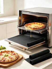 1/2pcs Oven Liners, Suitable For Home And Outdoor Grilling, Easy To Clean Oven/Stove Bottom Protection Mat, Non-Stick Heat-Resistant Baking Mat, Durable Thick Oven Mat, Stove Protector, Grill Mat, Spill-Proof Mat, Oven And Microwave Mat, Kitchen Supplies, Heat-Insulating Mat, DIY Desserts, Kitchen Tools - Multicolor - View 2