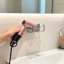 No-Drill Wall-Mounted Curling Iron Storage Rack, Stainless Steel Strong Adhesive Organizer Shelf, Bathroom Hair Straightener Holder, Hair Styling Tool Power Cord Storage Hook, Kitchen Multi-Purpose Wall Storage Bracket, Suitable For Bathroom, Kitchen And Multiple Scenarios - Multicolor - View 12