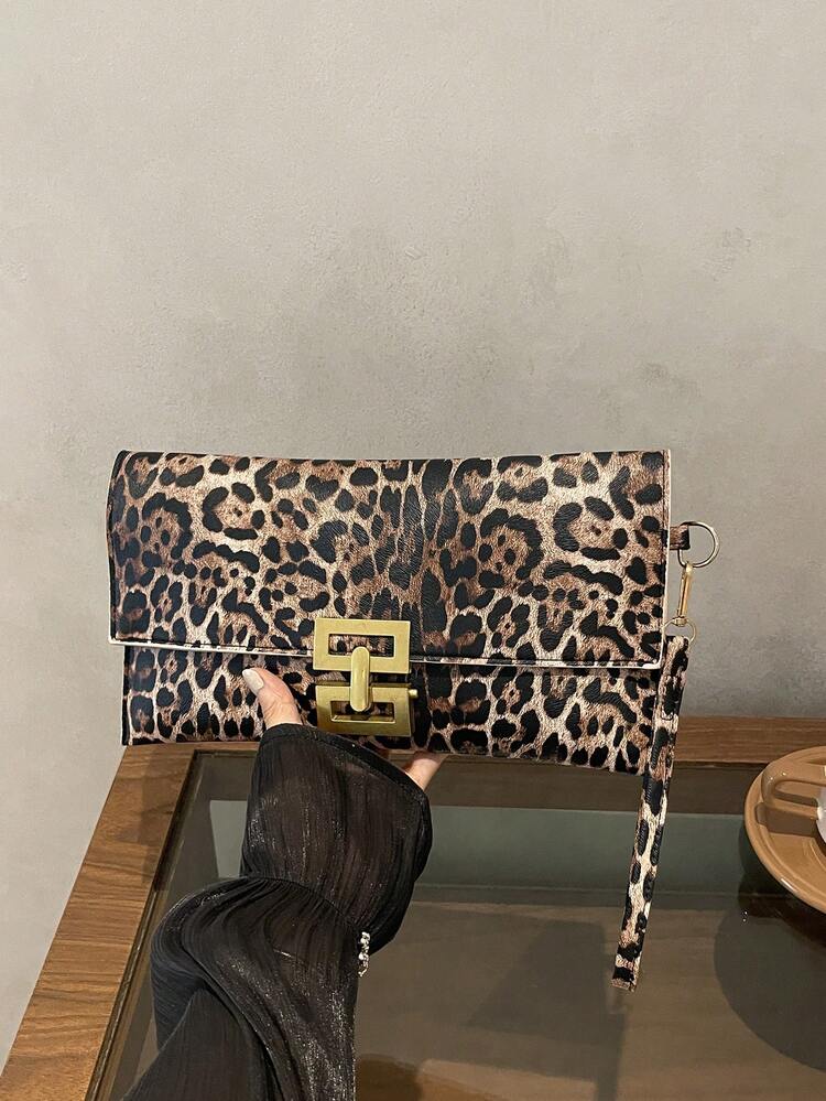 New Niche Design Fashion Leopard Print Envelope Clutch Bag Vintage Women's Handbag - Multicolor - View 8