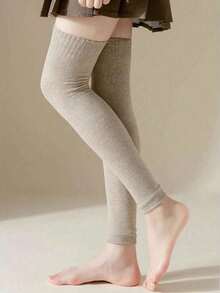 1 Pair Autumn/Winter Faux Cashmere Leg & Knee Warmers, Thickened Design For Elderly, Unisex, For Warmth And Cold Protection Halloween - Multicolor - View 4