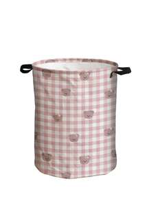 Cute Bear Pattern Foldable Laundry Basket, Large Capacity Round Fabric Dirty Clothes Storage Bin With Handle, Home Storage Basket, Laundry Bag, Suitable For Bedroom, Dorm, Bathroom, Home Essential, Perfect For Storage, Gift, Housewarming Gift - Multicolor - View 15