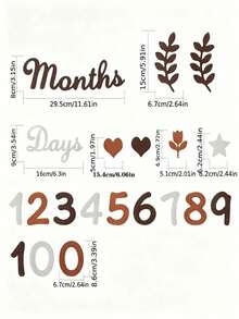 Bohemian Style Felt Baby Milestone Marker Set, Reusable Month/Day Number Cutout Pieces, Soft Newborn Photography Props, Suitable For Baby Monthly Milestone Photos - Multicolor - View 8