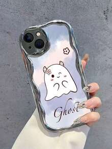 Wavy Edge Cartoon Halloween Ghost Left-Handed Soft Full Coverage Phone Case For IPhone 16/15 Pro Max/14/12/13 - Multicolor - View 3