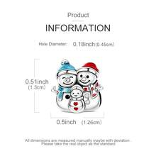 1 Pieces Original Design Silvery Color Christmas Charms Beads Colorful Christmas Tree Snowman Cubic Zirconia Inlay Fits Original Bracelet DIY Making - Multicolor - View 3