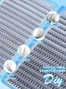 CMAYOME 540/608/640pcs Natural False Eyelashes,Large Capacity Single Cluster Eyelash Clusters,Different Densities Of Large Capacity Eyelashes,Suitable For Beginners'DIY Home Eyelash Extension Kit,Eyelashes Suitable For Halloween,Christmas And Other Occasions - Multicolor - View 6