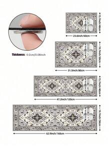 1/2pcs Diatomaceous Earth Bath Mat, Bohemian Floral Pattern Style, Super Absorbent, Non-Slip, Perfect For Bathroom, Kitchen And Dining Room, Quick Drying, Ideal Gift For Home Decor And Bathroom Mat - Multicolor - View 9