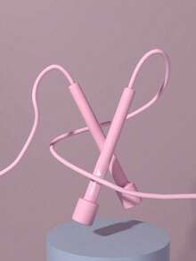 1pc Adjustable Jump Rope, Unisex, Suitable For Aerobic Fitness, Gym Workout, Made Of PVC With Plastic Handles, Lightweight And Fast For Outdoor Fitness, Sports Training And Competition - Pink - View 5