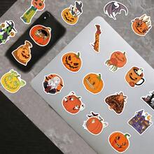 50Pcs Halloween Pumpkin Ghost Stickers, Spooky Cartoon Decals, Waterproof Sticker Pack For Water Bottle Laptop Scrapbook DIY Decor - 50pcs/set - View 6