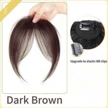 Women/Girls Single Clip-In Bangs Hairpiece, Natural Realistic 3D Ultra-Thin Bangs, No Bald Spots, With Sideburns, Suitable For Daily Wear And Parties, Single Clip-In Front Hairpiece, Christmas Costume Wig Accessory, Add Volume - A - View 12
