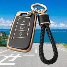 TPU Keycase With Keychain, Suitable For Passat Assat B8, Seat, Sko Da Passat Keycases (Available In 5 Colors), Durable Car Key Accessories - Model D - View 12