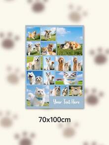 Custom Photo Text Throw Blanket, Personalized Picture Collage Fleece Blanket, Customized Pet Memory Photo Blanket For Sofa Bed Home Decor Gift - Multicolor - View 74
