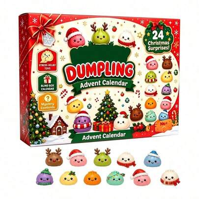 24Pcs Advent Calendar 2026 Christmas Squeeze Stress Balls For Adults,Soft And Squeezable Stress-Relieving Dough, Birthday Gifts (24Pcs-Christmas)