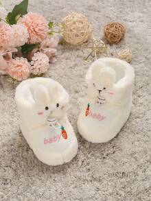 Sepatu Bot Bayi Hangat Motif Kartun untuk Bayi Usia 0-1 Tahun, Model Musim Dingin Terbaru - Putih - View 3
