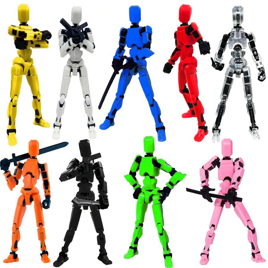 [DUMMY 13 Printable Connectable Figure 2023 Licensed Under CC By 4.0]Titan 13 3D Printed Action Figure Toy Set, Multiple Colors, With Various Accessories, Multi-Joint Movable, Adjustable Poses, Collector Desktop Decor Action Figure, Gift For Boys And Girls (Assembly Required)