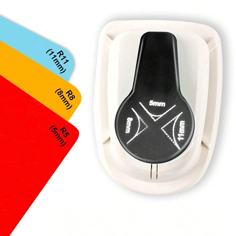 Perforadora de papel 3 en 1 con troqueladora de esquinas redondas R3 R4 R7 R10, adecuada para manualidades de papel, creación de tarjetas, scrapbooking, planificadores, proyectos escolares DIY para estudiantes