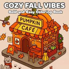 1pc Warm Autumn Theme Coloring Book, Simple And Bright Design, Suitable For Beginners And Experienced Coloring Enthusiasts, Perfect For Birthday, Halloween, Christmas And Other Holiday Party Relaxation Gifts, Minimalist Bold Line Design, Parent-Child Interactive Picture Book - Minimalist Bold Lines/Relaxing/Parent-child Interaction/Coloring Book - View 8