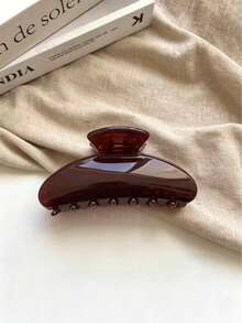 4/1pc Women's Black, White, Brown, Burgundy Plastic Multi-Function Hair Clips, Suitable For Bathing, Face Washing And Matching Outfits - Multicolor - View 4
