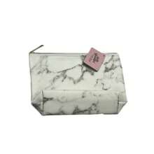 Marble Pattern PU Makeup Storage Bag, Waterproof Travel Makeup Bag, Professional Portable Makeup Box, Embroidery Tool Storage Organizer, 1pc, Makeup Bag, Cosmetic Bag, Skincare Bag, Toiletry Bag, Storage Bag - White - View 5