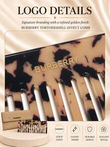 Burberry Tortoiseshell Comb, 13*5cm, Single Piece, Smooth Teeth For Easy Detangling, Portable, Includes Storage Pouch, Suitable For Daily Use And Travel - Multicolor - View 8