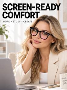 Blue Light Blocking Glasses, Anti-Fatigue, Lightweight, Comfortable, No Pressure On The Nose Even After Prolonged Wear, Light-Blocking Glasses, Suitable For Long-Term Office Work And Outdoor Use. - Glasses - View 9