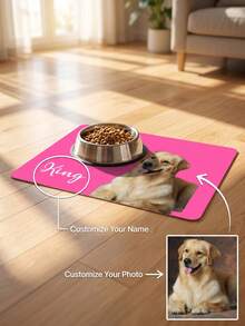Customized Pet Feeding Mats, Customized Pet Photo And Name Meal Mats, Pet Food Bowl Mats, Suitable For Food And Water, Pet Lovers, Easy To Clean, Beautiful, Keep The Feeding Area Clean - Multicolor - View 1