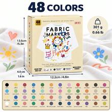 6-48 Colors Fabric Marker Pen Set, Fine Tip Fabric Painting Pens Suitable For Clothes, Textiles, T-Shirts, Fabric Bags, Hats, DIY Handicrafts, Clothing - Fabric Markers - View 24