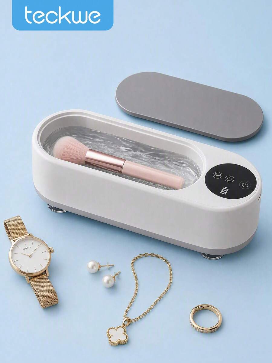 Teckwe Portable Ultrasonic Cleaner Machine, Multi‑Purpose Jewelry Cleaner For Rings Necklaces Watches Makeup Brushes Eyeglasses, Household Cleaning Device - Multicolor - View 1